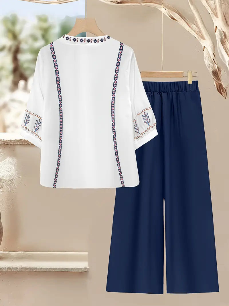 Comfort Chic: Plus-Size Soft & Comfort material Shirt & Pants Set