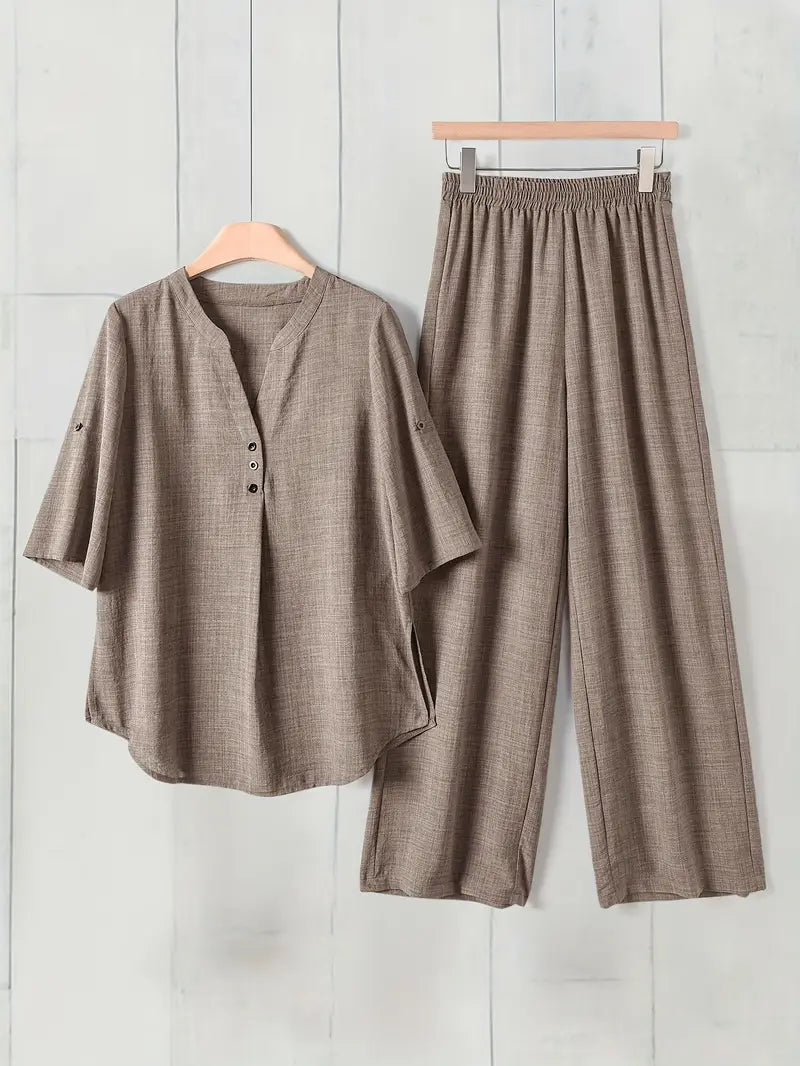 Comfort Chic: Plus-Size Soft & Comfort material Shirt & Pants Set