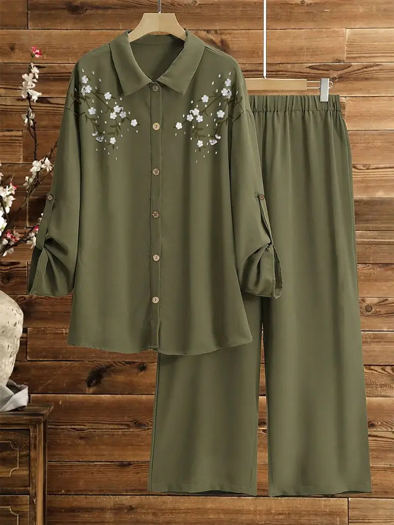 Comfort Chic: Plus-Size Soft & Comfort material Shirt & Pants Set