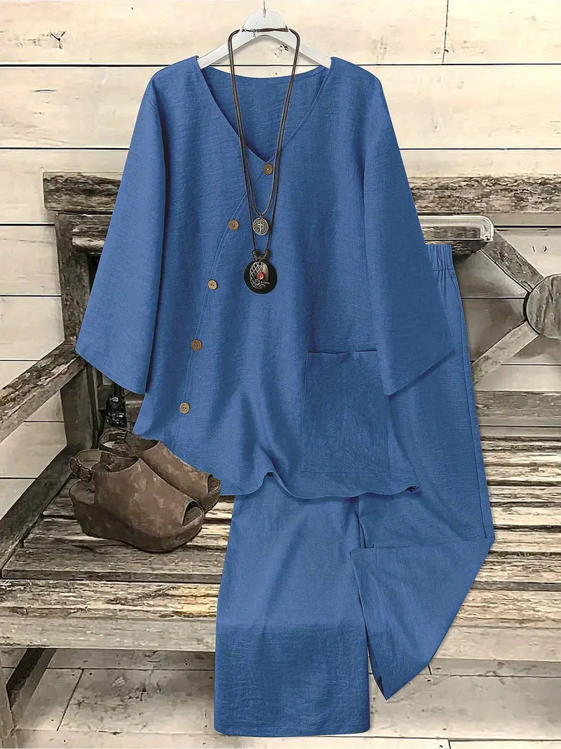 Comfort Chic: Plus-Size Soft & Comfort material Shirt & Pants Set