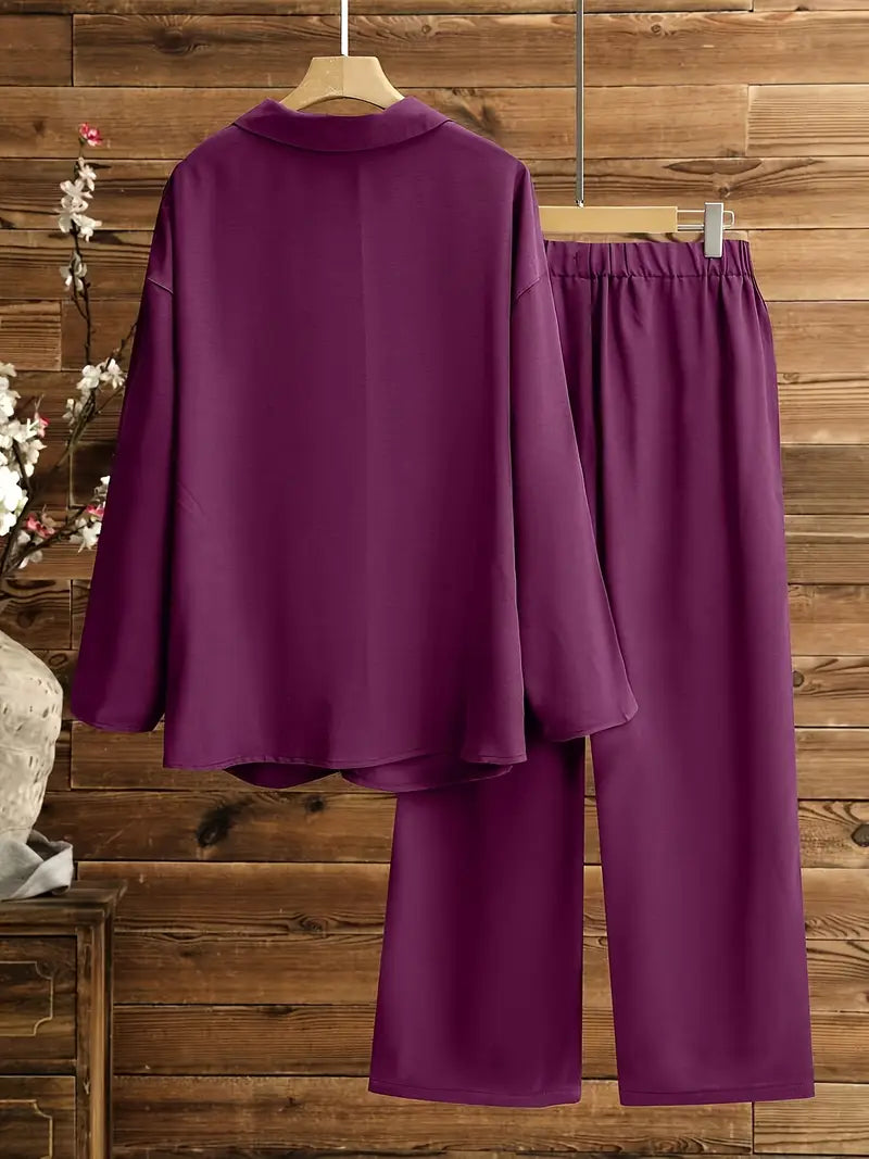Comfort Chic: Plus-Size Soft & Comfort material Shirt & Pants Set