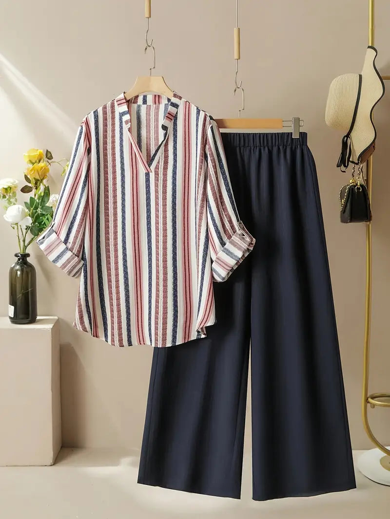 Comfort Chic: Plus-Size Soft & Comfort material Shirt & Pants Set