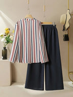 Comfort Chic: Plus-Size Soft & Comfort material Shirt & Pants Set