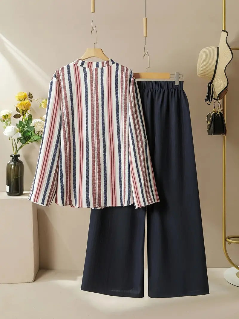 Comfort Chic: Plus-Size Soft & Comfort material Shirt & Pants Set