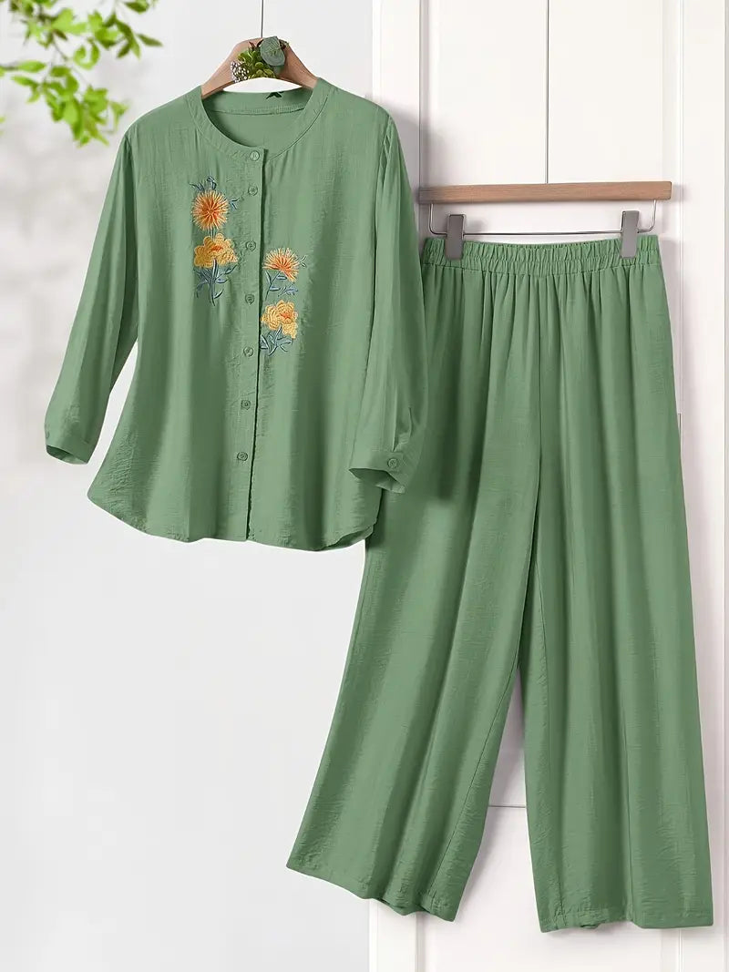 Comfort Chic: Plus-Size Soft & Comfort material Shirt & Pants Set