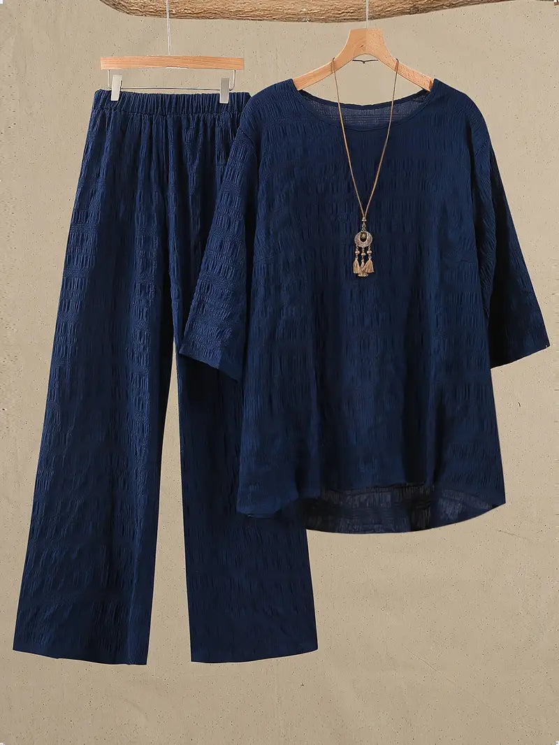 Comfort Chic: Plus-Size Soft & Comfort material Shirt & Pants Set