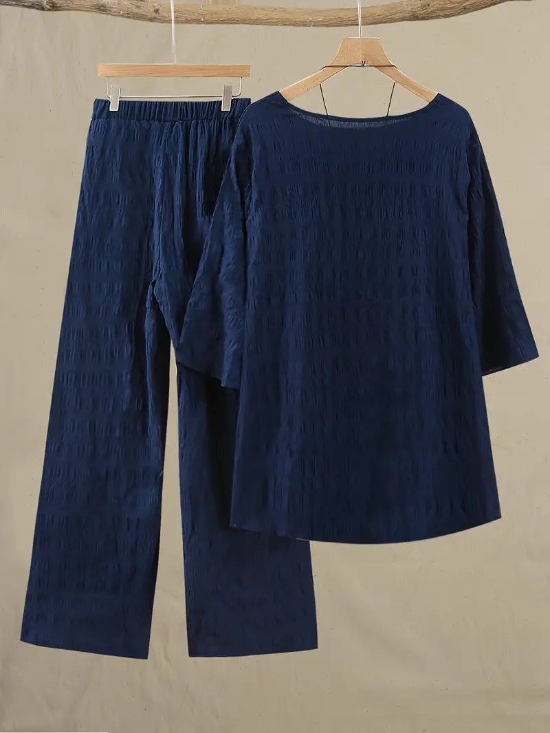 Comfort Chic: Plus-Size Soft & Comfort material Shirt & Pants Set