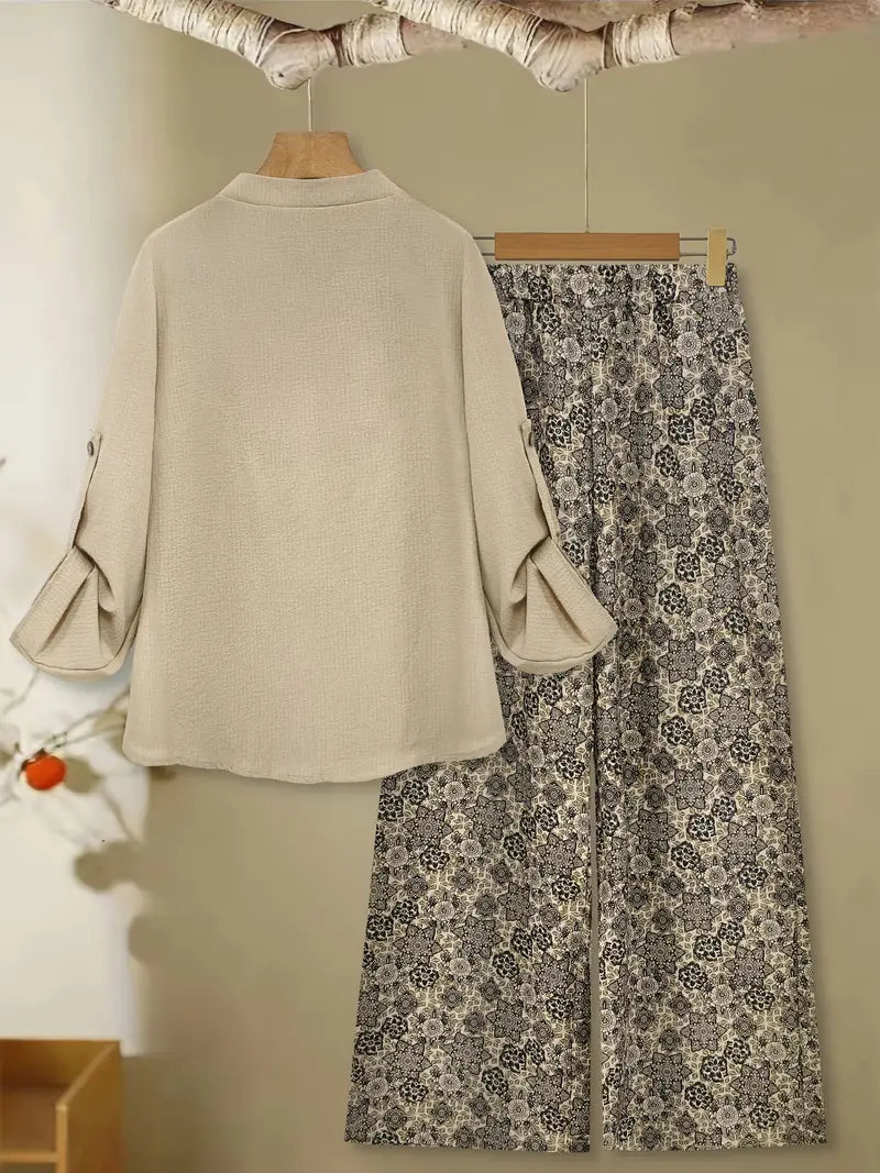 Comfort Chic: Plus-Size Soft & Comfort material Shirt & Pants Set