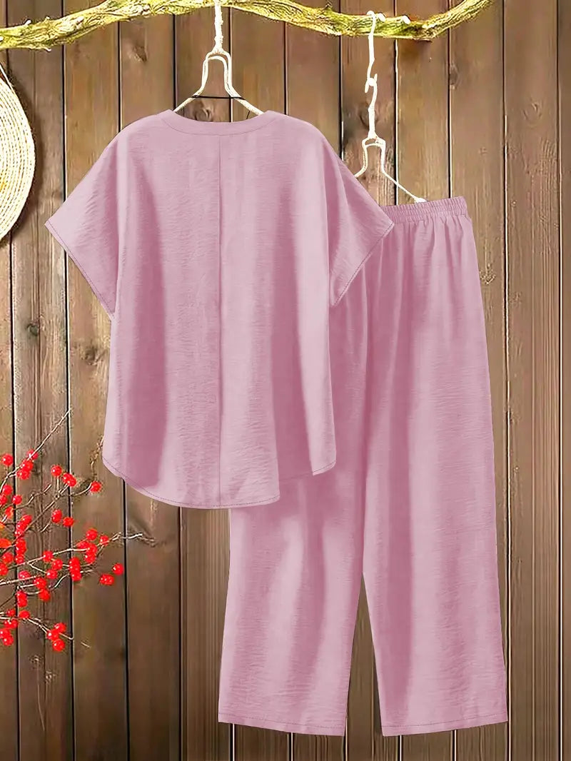 Comfort Chic: Plus-Size Soft & Comfort material Shirt & Pants Set