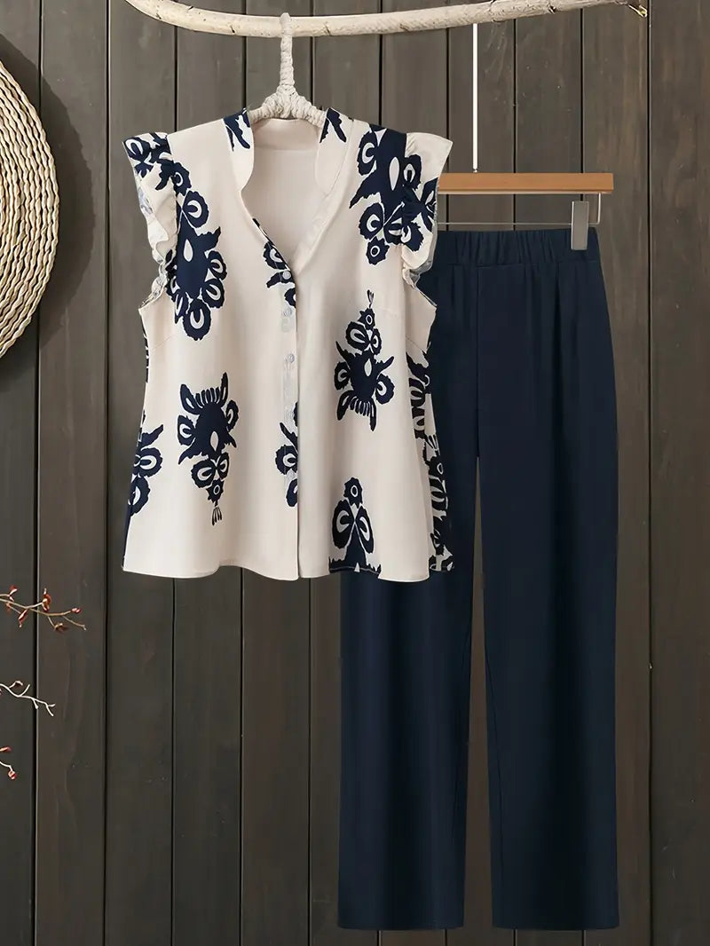 Comfort Chic: Plus-Size Soft & Comfort material Shirt & Pants Set