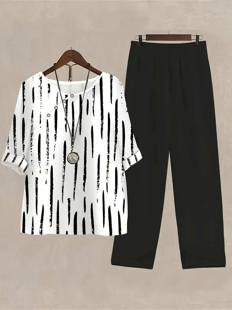 Comfort Chic: Plus-Size Soft & Comfort material Shirt & Pants Set