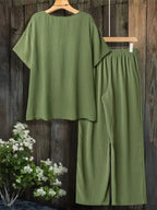 Comfort Chic: Plus-Size Soft & Comfort material Shirt & Pants Set