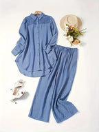 Comfort Chic: Plus-Size Soft & Comfort material Shirt & Pants Set