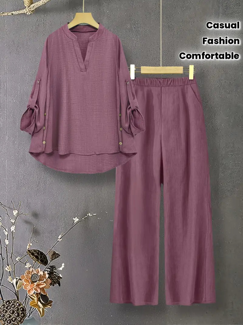 Comfort Chic: Plus-Size Soft & Comfort material Shirt & Pants Set