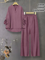 Comfort Chic: Plus-Size Soft & Comfort material Shirt & Pants Set